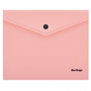 Папка-конверт на кнопке BERLINGO "Instinct", А5+, 180 мкм, фламинго