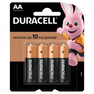 Батарейки алкалиновые DURACELL "Basic", АА, комплект 4 штуки