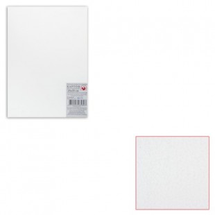 Белый картон грунтованный для живописи, 25х35 см, толщина 2 мм, акриловый грунт, двусторонний