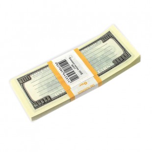 Блок для записей проклеенный ФИЛЬКИНА ГРАМОТА "100 долларов", 150х60 мм, 100 листов, дизайн