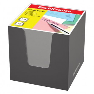 Блок для записей в картонной подставке ERICH KRAUSE, 80х80мм, 800 листов, белый/серый