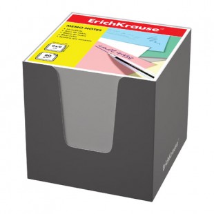 Блок для записей в картонной подставке ERICH KRAUSE, 90х90мм, 900 листов, белый/серый
