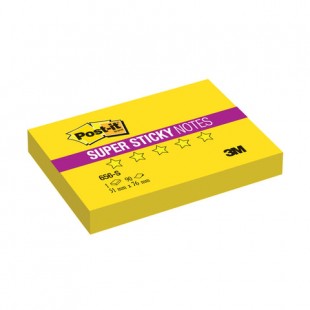Блок самоклеящийся (стикер) POST-IT Super Sticky, 51х76 мм, 90 л., неоновый желтый