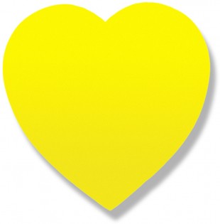 Блок самоклеящийся фигурный LAMARK "Сердце", 50 листов, неон желтый