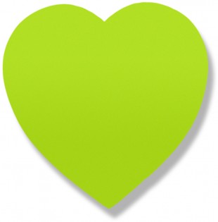 Блок самоклеящийся фигурный LAMARK "Сердце", 50 листов, неон зеленый