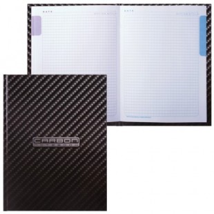 Блокнот 7БЦ, А5, 80 л., обложка ламинированная, 5-цветный блок, HATBER, "Carbon Style"