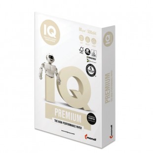 Бумага офисная IQ "Premium", класс "A", А4, 80 г/м2, 500 листов, 170% (CIE), белый