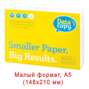 Бумага офисная DATA COPY, класс "A+", А5, 80 г/м2, 500 листов, 170% (CIE), белый