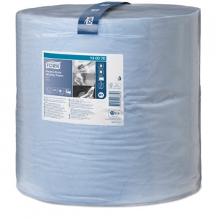 Бумага протирочная TORK (Система W1), 1000 листов в рулоне, 34х36,9 см, 2-слойная, голубая, высокой прочности, 130070