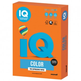 Бумага офисная IQ "Color", А4, 120 г/м2, 250 листов, интенсив оранжевый