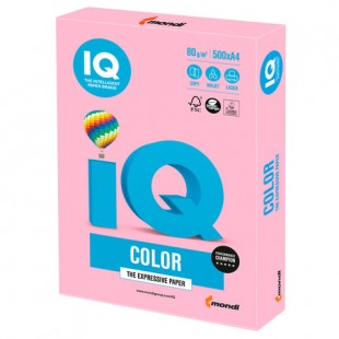 Бумага офисная IQ "Color", А4, 80 г/м2, 500 листов, пастель розовый фламинго