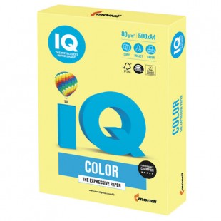 Бумага офисная IQ "Color", А4, 80 г/м2, 500 листов, умеренно-интенсив лимонно-желтый