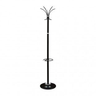 Вешалка напольная Титан Класс-ТМЗ, металл, черная, 10 крючков, подставка для зонтов