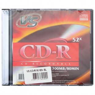 Диск CD-R VS, 700 Mb, 52x, Slim Case