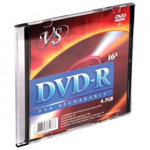 Диск DVD-R VS, 4,7 Gb, 16x, Slim Case