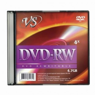 Диск DVD-RW, VS, 4,7 Gb, 4 x Slim Case