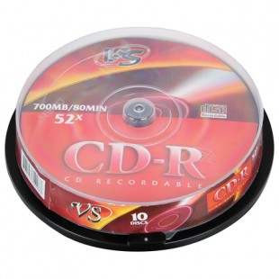 Диски CD-R VS, 700 Mb, 52x, Cake Box, комплект 10 шт
