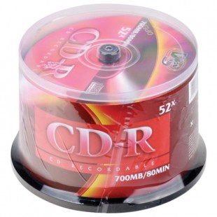 Диски CD-R VS, 700 Mb, 52x, Cake Box, комплект 50 шт