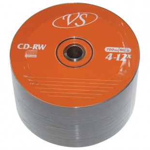 Диски CD-RW VS, 700 Mb, 4-12x, Bulk, комплект 50 шт