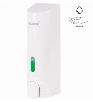 Диспенсер для жидкого мыла ЛАЙМА, 380 мл, ABS-пластик, белый