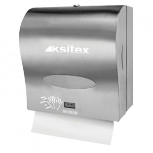 Диспенсер для полотенец в рулонах KSITEX, сенсорный (220 В / батарейки LR20), нержавеющая сталь, зеркальный, А1-21S