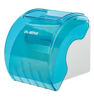Держатель для туалетной бумаги ЛАЙМА, пластик, белый/голубой