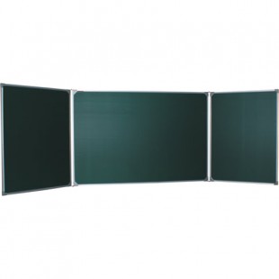 Доска магнитно-меловая трехсекционная BOARDSYS, 100х150-300 см, металл, зеленый