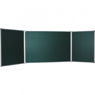 Доска магнитно-меловая трехсекционная BOARDSYS, 100х170-340 см, алюминий, зеленый