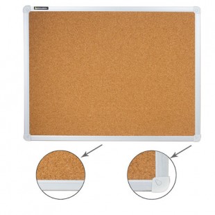 Доска пробковая BRAUBERG, 45х60 см, алюминий, коричневый