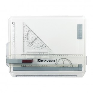 Доска чертежная А4, 370х295 мм, с рейсшиной и треугольником, BRAUBERG, 210535