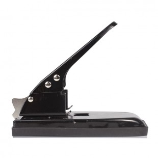 Дырокол с линейкой STAFF, на 30 листов, металл, черный