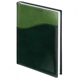 Ежедневник BRAUBERG "Bond", А5, 160 листов, под комбинированную кожу с волной, зеленый/салатовый