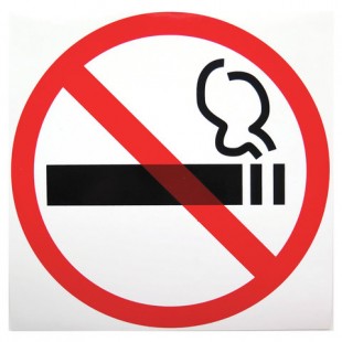 Знак "Знак о запрете курения", диаметр 200 мм, пленка самоклейка