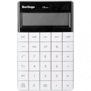 Калькулятор настольный BERLINGO "Power TX", 12 разрядов, 165х105х13 мм, пластик, белый