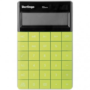 Калькулятор настольный BERLINGO "Power TX", 12 разрядов, 165х105х13 мм, пластик, зеленый