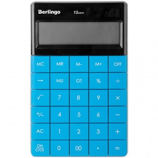 Калькулятор настольный BERLINGO "Power TX", 12 разрядов, 165х105х13 мм, пластик, синий