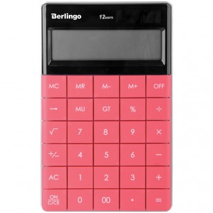 Калькулятор настольный BERLINGO "Power TX", 12 разрядов, 165х105х13 мм, пластик, темно-розовый
