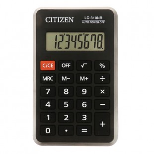 Калькулятор CITIZEN карманный LC-310NR, 8 разрядов, питание от батарейки, 115х69 мм