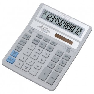 Калькулятор настольный CITIZEN "SDC-888 XWH", 12 разрядов, 203х158х31 мм, пластик, белый