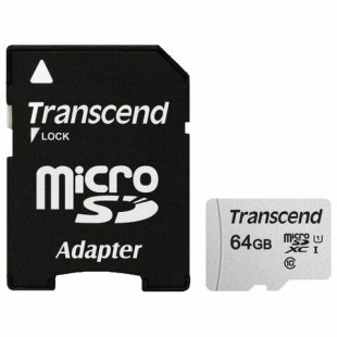 Карта памяти microSDXC 64 GB TRANSCEND UHS-I U1, 95 Мб/сек (class 10), адаптер