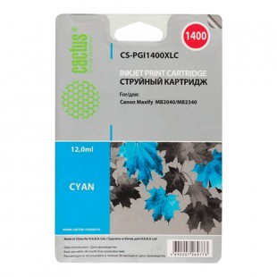 Картридж струйный CANON (PGI-1400XLС) МВ2040/МВ2340, голубой, ресурс 900 стр., CACTUS совместимый, CS-PGI1400XLC