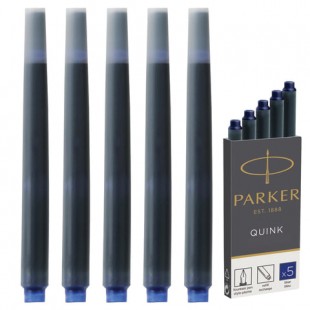Чернильные картриджи PARKER "Cartridge Quink", синий, комплект 5 штук