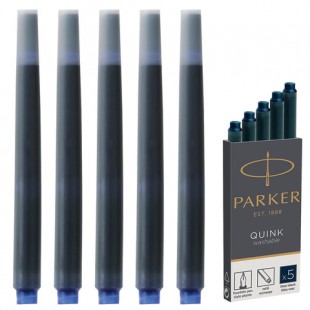 Чернильные картриджи PARKER "Cartridge Quink", темно-синий, комплект 5 штук