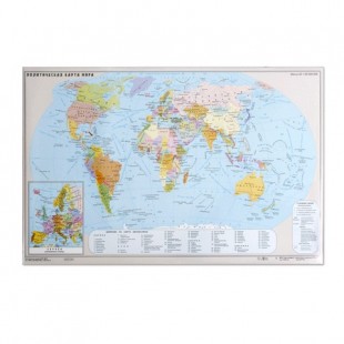 Коврик-подкладка настольный для письма, с картой мира, 380х590 мм, "ДПС", 2129.М
