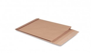Конверт-пакет объемный РОДИОН, С4, отрывная полоса, крафтовая бумага, коричневый