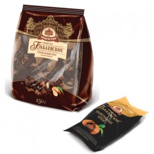 Конфеты шоколадные БАБАЕВСКИЙ, с трюфельным кремом, 200 г, пакет