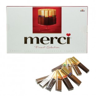 Конфеты шоколадные MERCI "Ассорти", 400 г, коробка
