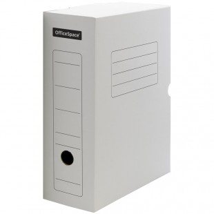 Короб архивный OFFICE SPACE, 100 мм, клапан, микрогофрокартон, белый