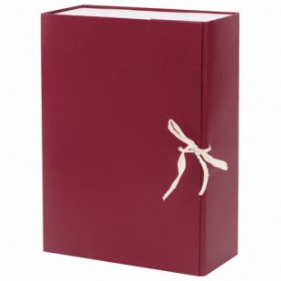 Короб архивный, 100 мм, бумвинил, бордовый