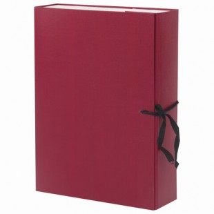 Короб архивный, 70 мм, завязки, бумвинил, бордовый